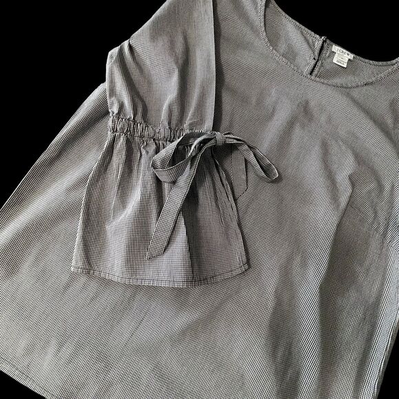 J Crew Women's Black and White Plaid Blouse Top SZ/ M - Picture 7 of 16